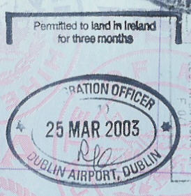 Passport Stamps Ireland